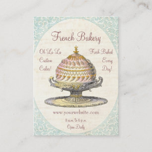 Tarjeta De Visita Panadería del francés del vintage del Victorian 