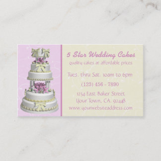 Tarjeta De Visita Panadería del pastel de bodas