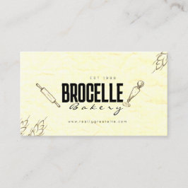 Tarjeta De Visita Panadería del Restaurante Textil de Papel Crudo