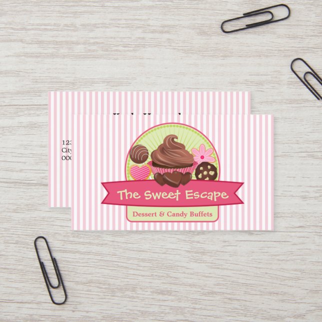 Tarjeta De Visita Panadería dulce de los postres (Anverso/Reverso In Situ)