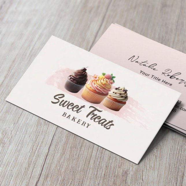 Tarjeta De Visita Panadería dulce pastelitos dulces Rubor Pink (Subido por el creador)