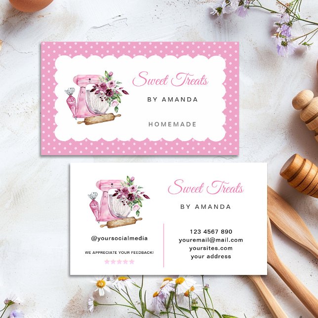 Tarjeta De Visita Panadería Dulces Caprichos Rosa (Subido por el creador)