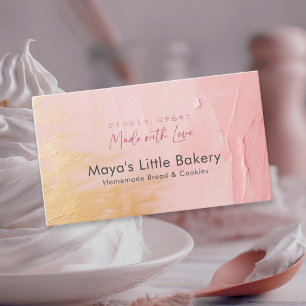 Tarjeta De Visita Panadería elegante abstracta rosa oro