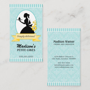 Tarjeta De Visita Panadería elegante de la magdalena de la silueta