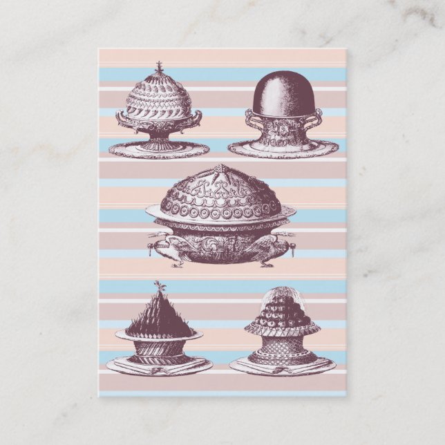 Tarjeta De Visita Panadería elegante de los pasteles franceses del (Anverso)