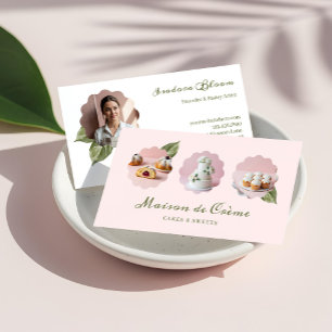 Tarjeta De Visita Panadería elegante del chef pastelero moderno 3 Co