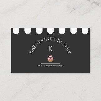 Tarjeta De Visita Panadería elegante y blanca negra