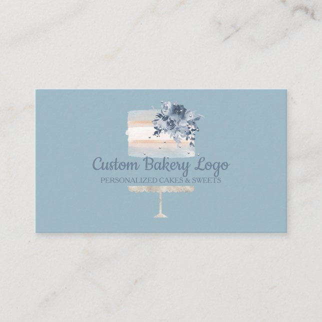 Tarjeta De Visita Panadería Fiesta Blue Cake (Anverso)
