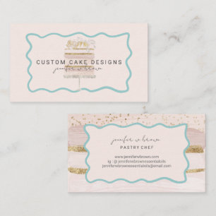 Tarjeta De Visita Panadería Floral de Marco Ondulado Pastelería Repo