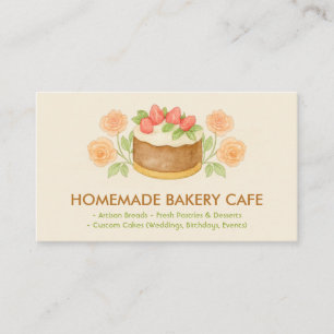 Tarjeta De Visita Panadería Floral Pastelero Galletas