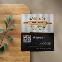 Panadería floral Rolling Pin Patisserie QR CODE