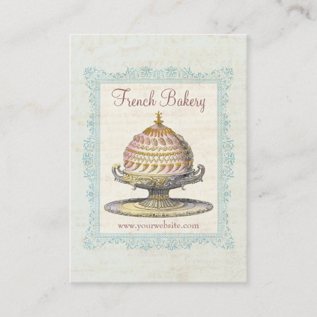 Tarjeta De Visita Panadería francesa de época victoriana de París (Anverso)