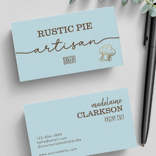 Tarjeta De Visita Panadería Gorra Chef Blue Gold