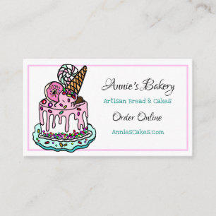 Tarjeta De Visita Panadería   Helado Cream Cake Baking Business