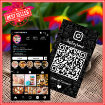 Panadería Instagram Chef Black Pastry Caterer QR C
