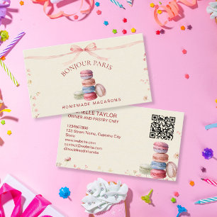 Tarjeta De Visita Panadería Macarón Pastelería Pattiserie Postre