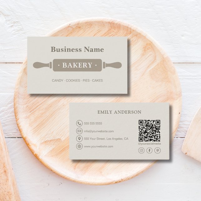 Tarjeta De Visita Panadería minimalista (Minimalist Bakery Business Card)