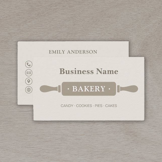 Tarjeta De Visita Panadería minimalista (Create your own bakery business card by MINTIC DESIGN STUDIO)
