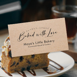 Tarjeta De Visita Panadería Minimalista Kraft Elegante Escritura