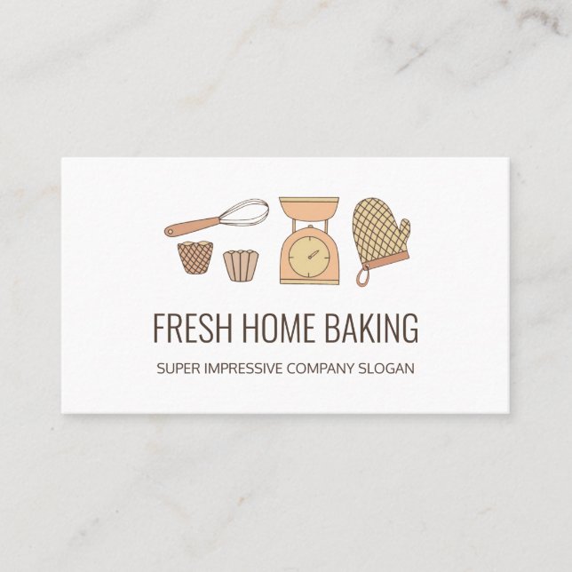Tarjeta De Visita Panadería Minimalista profesional moderna (Anverso)