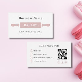 Tarjeta De Visita Panadería minimalista QR Medios Sociales