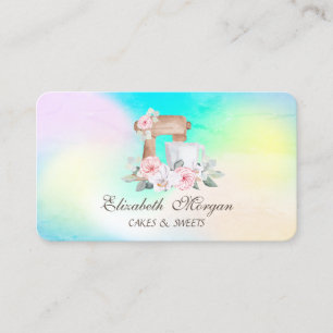 Tarjeta De Visita Panadería Modern Mixer Flowers
