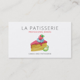 Tarjeta De Visita Panadería moderna de queso rosado y pastelería