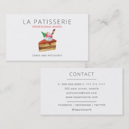 Tarjeta De Visita Panadería moderna de queso rosado y pastelería