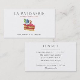 Tarjeta De Visita Panadería moderna de queso rosado y pastelería