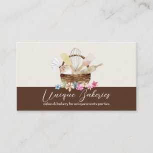 Tarjeta De Visita Panadería moderna elegante marrón beige