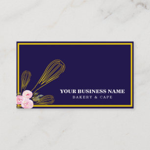 Tarjeta De Visita Panadería moderna Gold Whisk