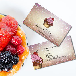 Tarjeta De Visita Panadería moderna Pastel de pasteles Chef que sirv