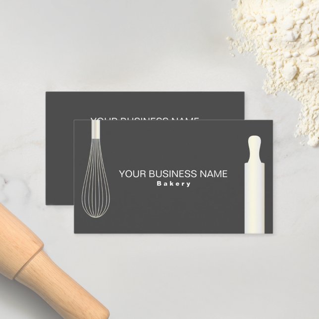 Tarjeta De Visita Panadería Moderna Sencilla Pastelería Chef Baking (Subido por el creador)