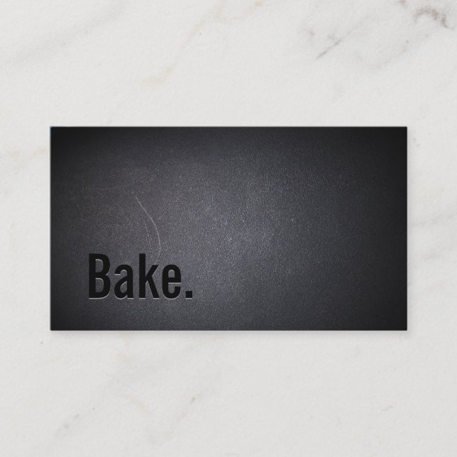 Tarjeta De Visita Panadería Negrita Texto Bake Minimalista (Anverso)