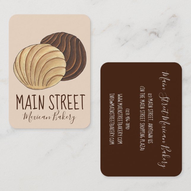 Tarjeta De Visita Panadería Panadería Pan Dulce Mexicana (Anverso / Reverso)