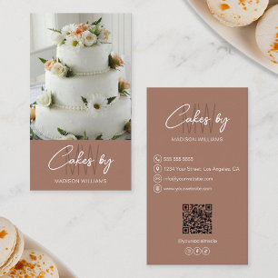 Tarjeta De Visita Panadería Pastel Logotipo Monograma Personalizado