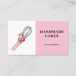 Tarjeta De Visita Panadería pastelera de pasteles rosados Chef