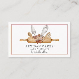 Tarjeta De Visita Panadería Pastelería Chef Acuarela Hormigón