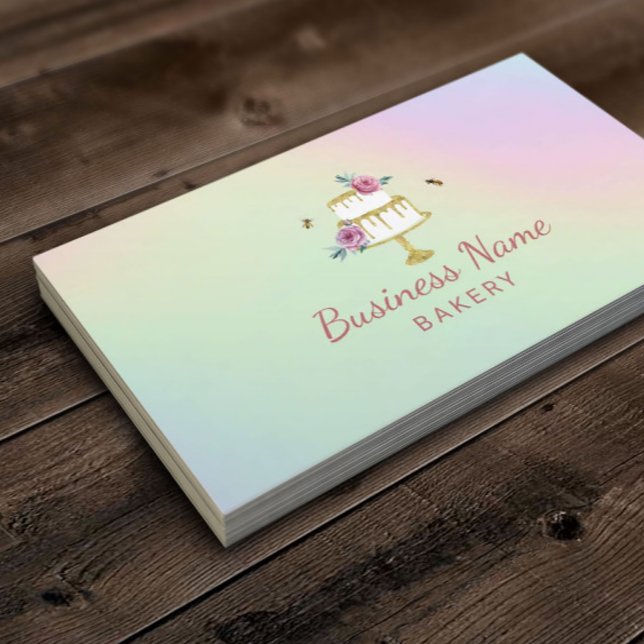 Tarjeta De Visita Panadería Pastelería Chef Flor y abejas Pastel Hol (Subido por el creador)