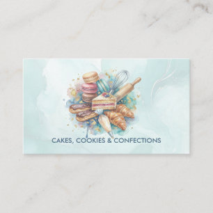 Tarjeta De Visita Panadería Pastelería Chef Postre Dulces Torta Pana