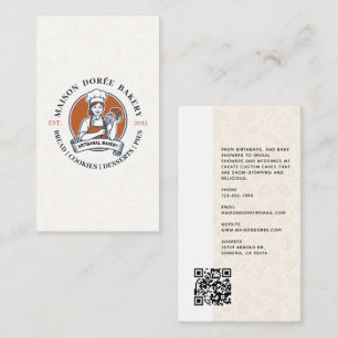 Tarjeta De Visita Panadería Pastelería Chef Postre Dulces Torta Pana