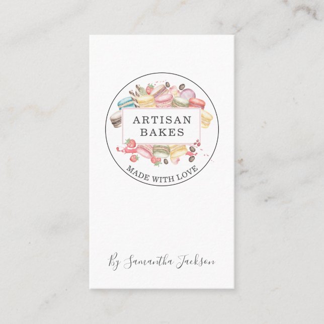 Tarjeta De Visita Panadería Pastelería Chef postres acuáticos (Anverso)