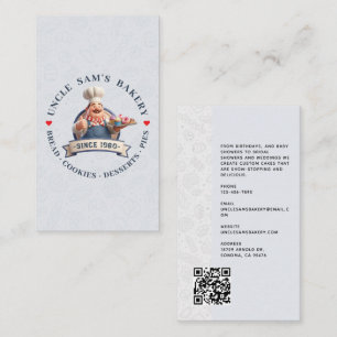 Tarjeta De Visita Panadería Pastelería Chef Postres Dulces Pastel Ti