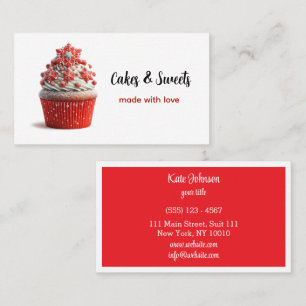 Tarjeta De Visita Panadería Pastelería Chef Rojo Blanco