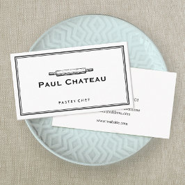 Tarjeta De Visita Panadería Pastelería Chef Rolling Pin Baker Logo B