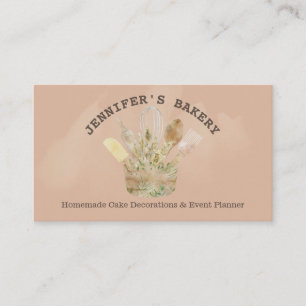 Tarjeta De Visita Panadería pastelería chef rústico logo lindo