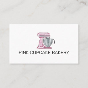 Tarjeta De Visita Panadería Pastelería Cupcake Batidora Rosa