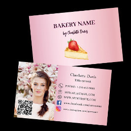 Tarjeta De Visita Panadería pastelería de pastelería de torta rosa F