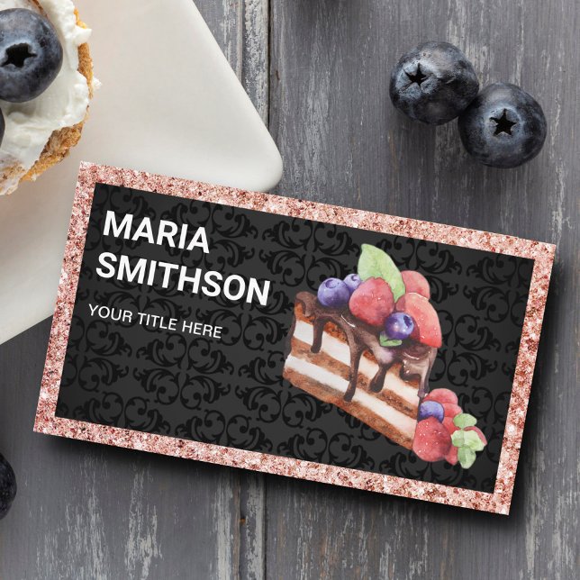 Tarjeta De Visita Panadería pastelería de Rosa de chocolate con frut (Subido por el creador)