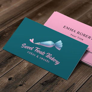 Tarjeta De Visita Panadería pastelería Pastelería Chef Piping Bag & 